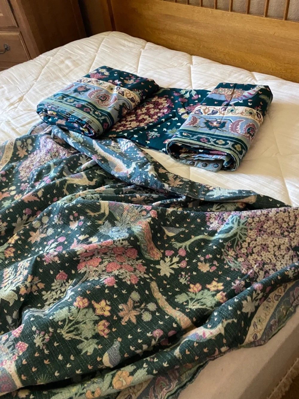 ANTHROPOLOGIE  DARBY DUVET QUEEN W/Q SHAMS 2 EA W/ CURTAINS SET OF 2 EA ALL NEW